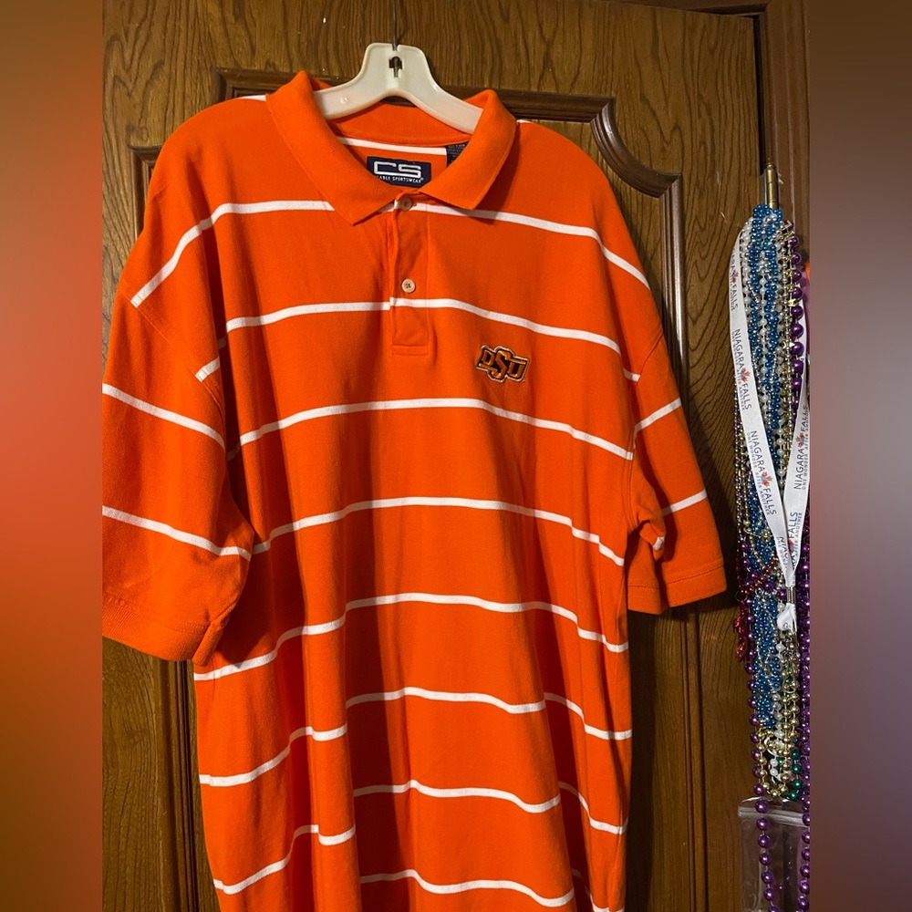 2x Mens Orange Stripe OSU polo